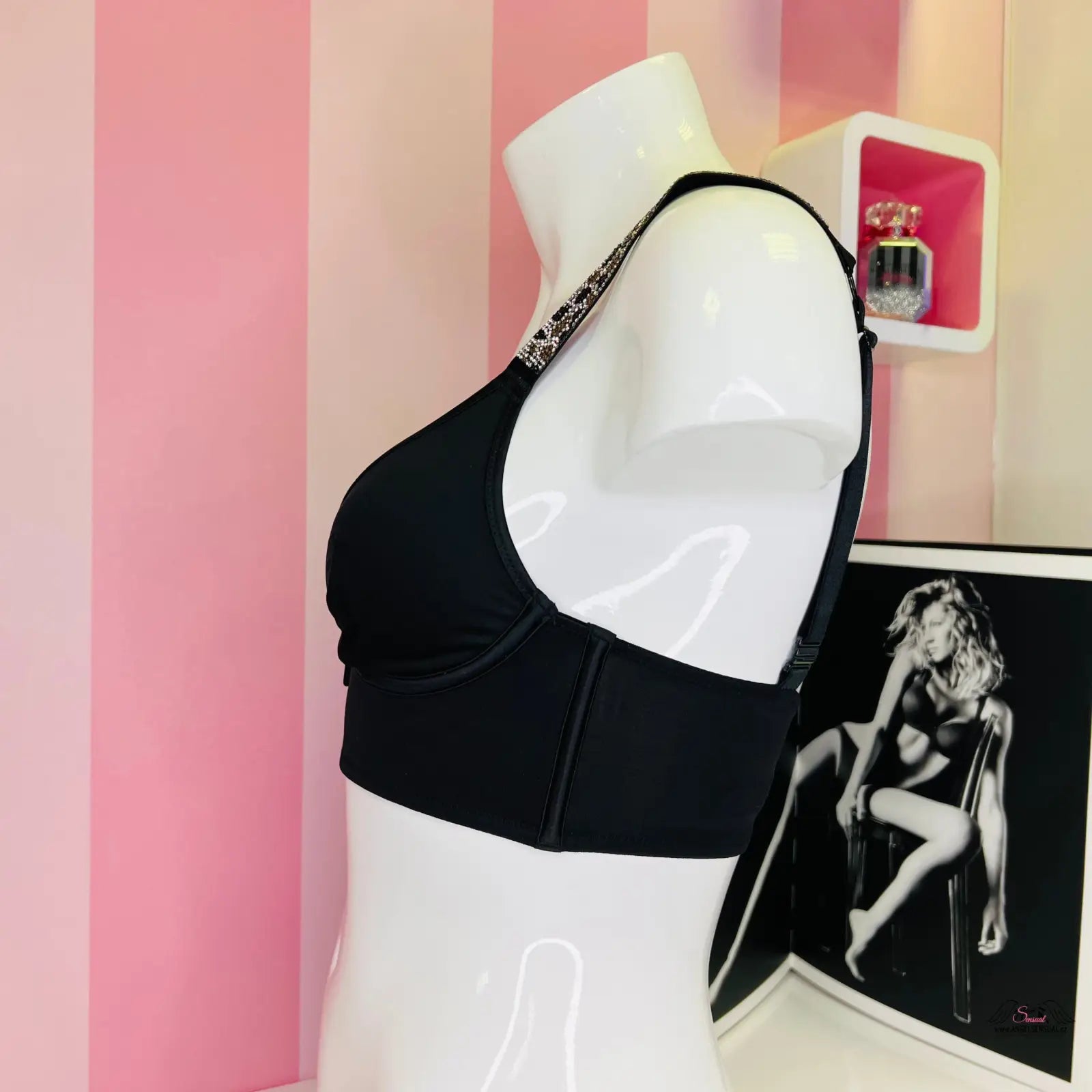 Victoria’s Secret dámská sportovní podprsenka s kamínky a zdobenými ramínky