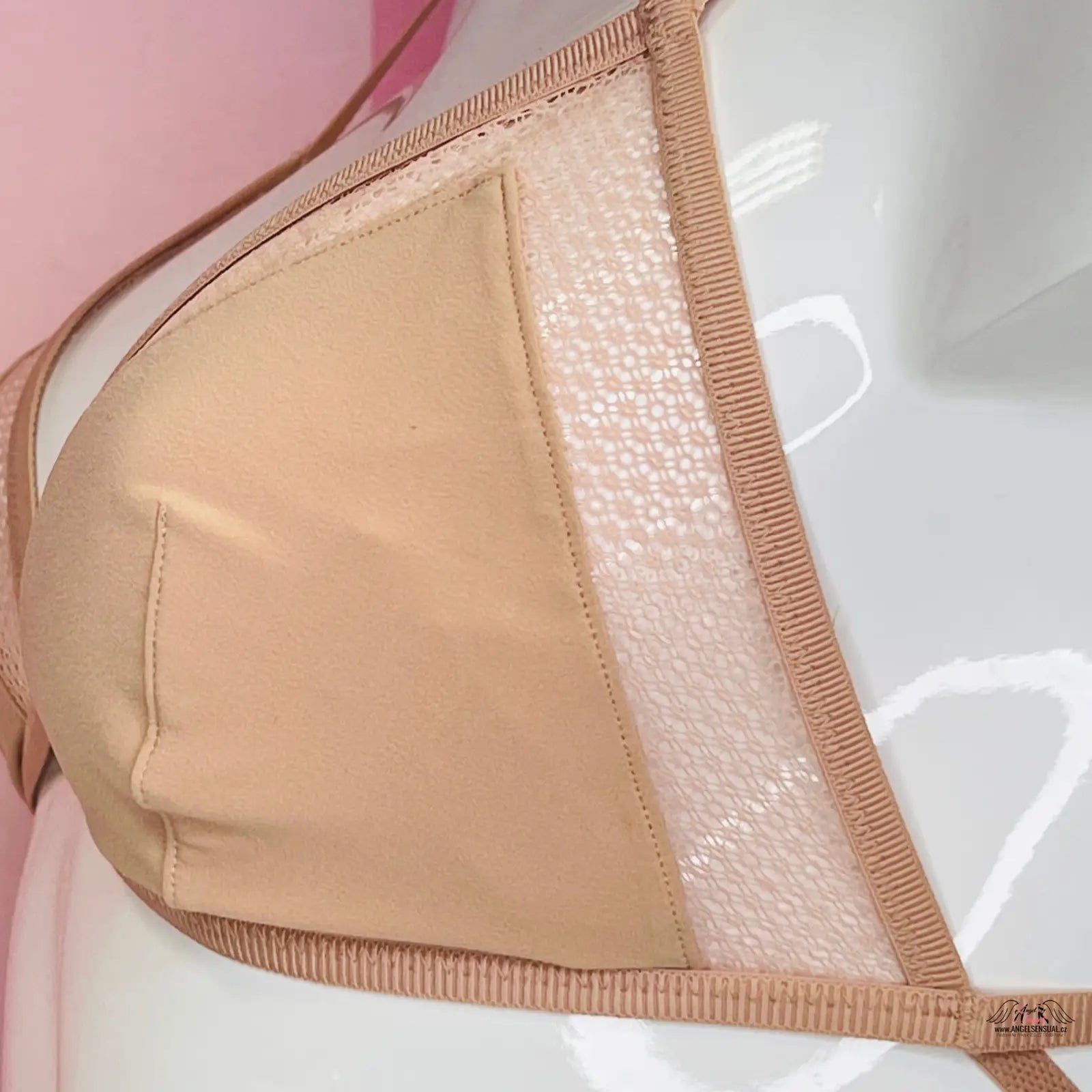 Victoria’s Secret tělové barvy bralette s krajkovým designem a ozdobnými pásky