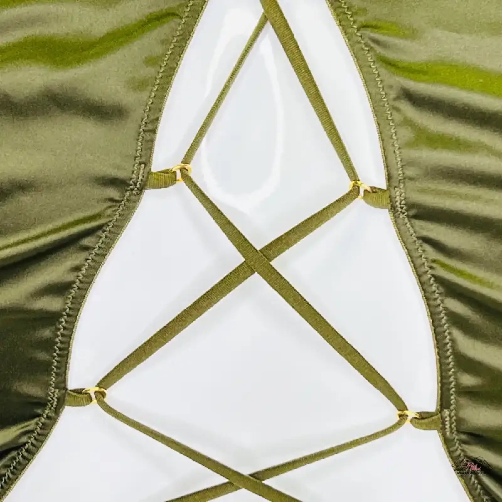 Olive green crisscross swimsuit from Victoria’s Secret lingerie collection