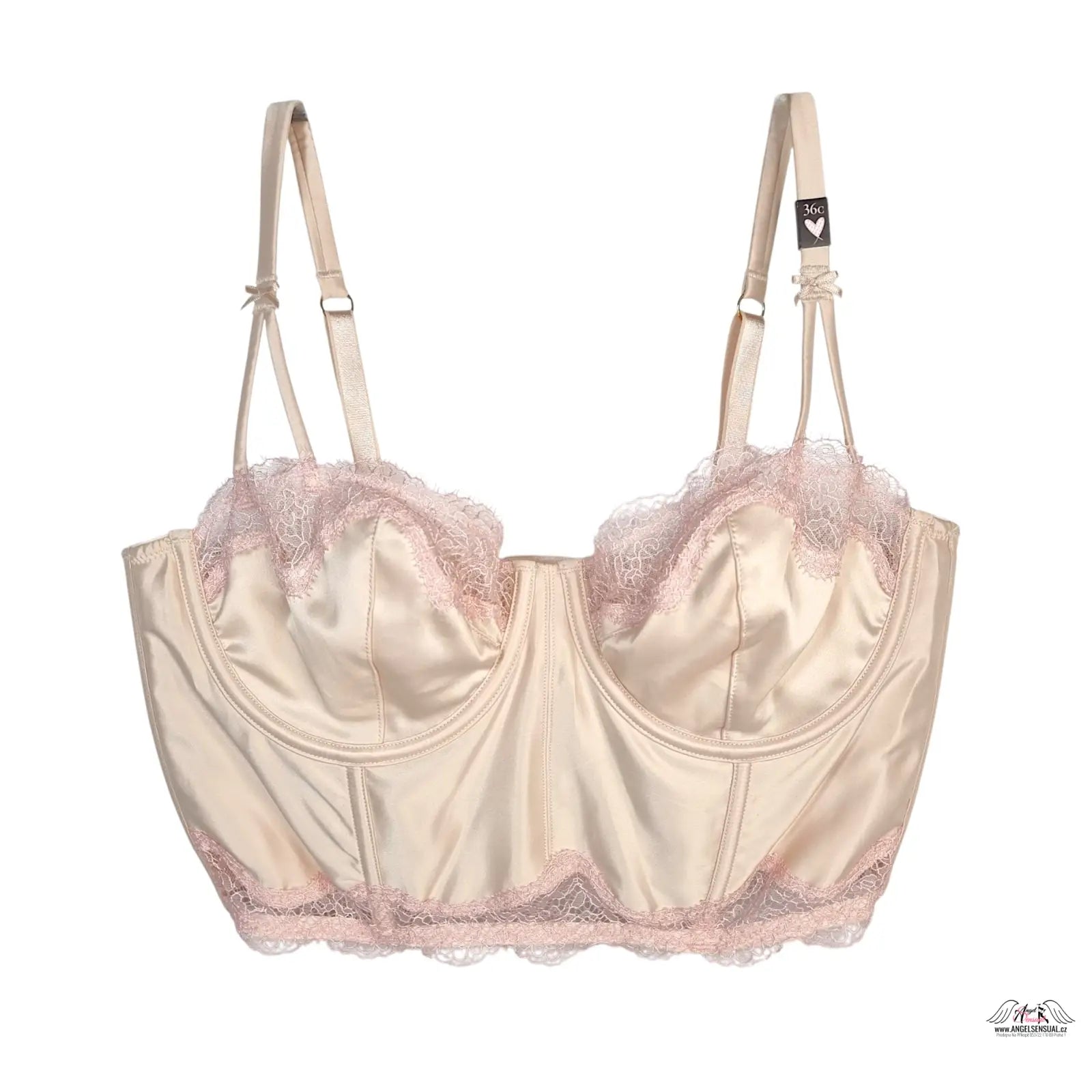 Krémový korzet Victoria’s Secret s jemnou krajkou a nastavitelnými ramínky