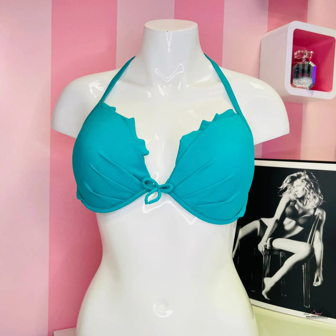 Manekin s modrým plavkovým topem Victoria’s Secret Horní Díl Plavek Více Barev