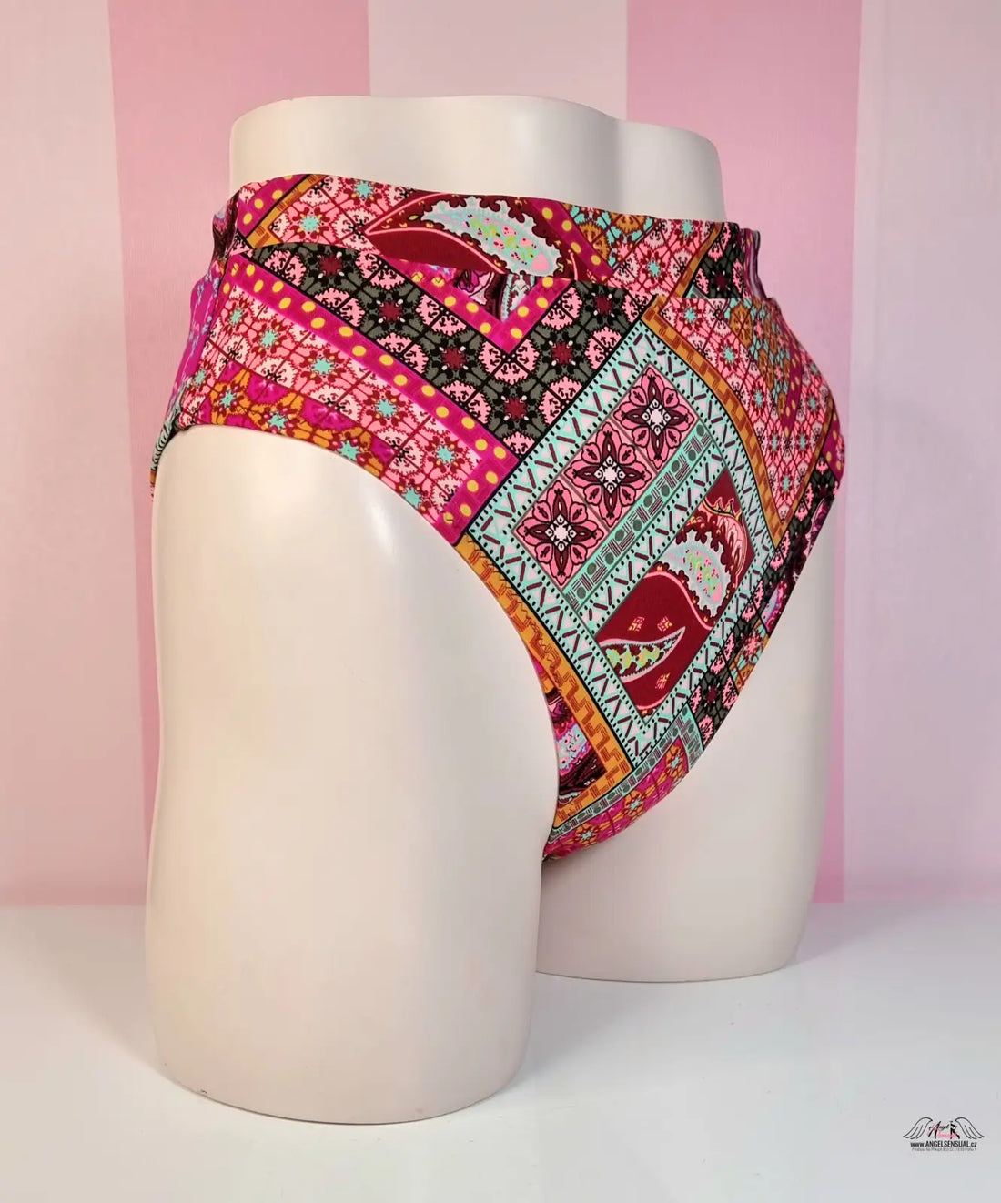 Barevné vzorované vysoké bikinové kalhotky Victoria’s Secret Horní Díl Plavek Fabulous Midrise