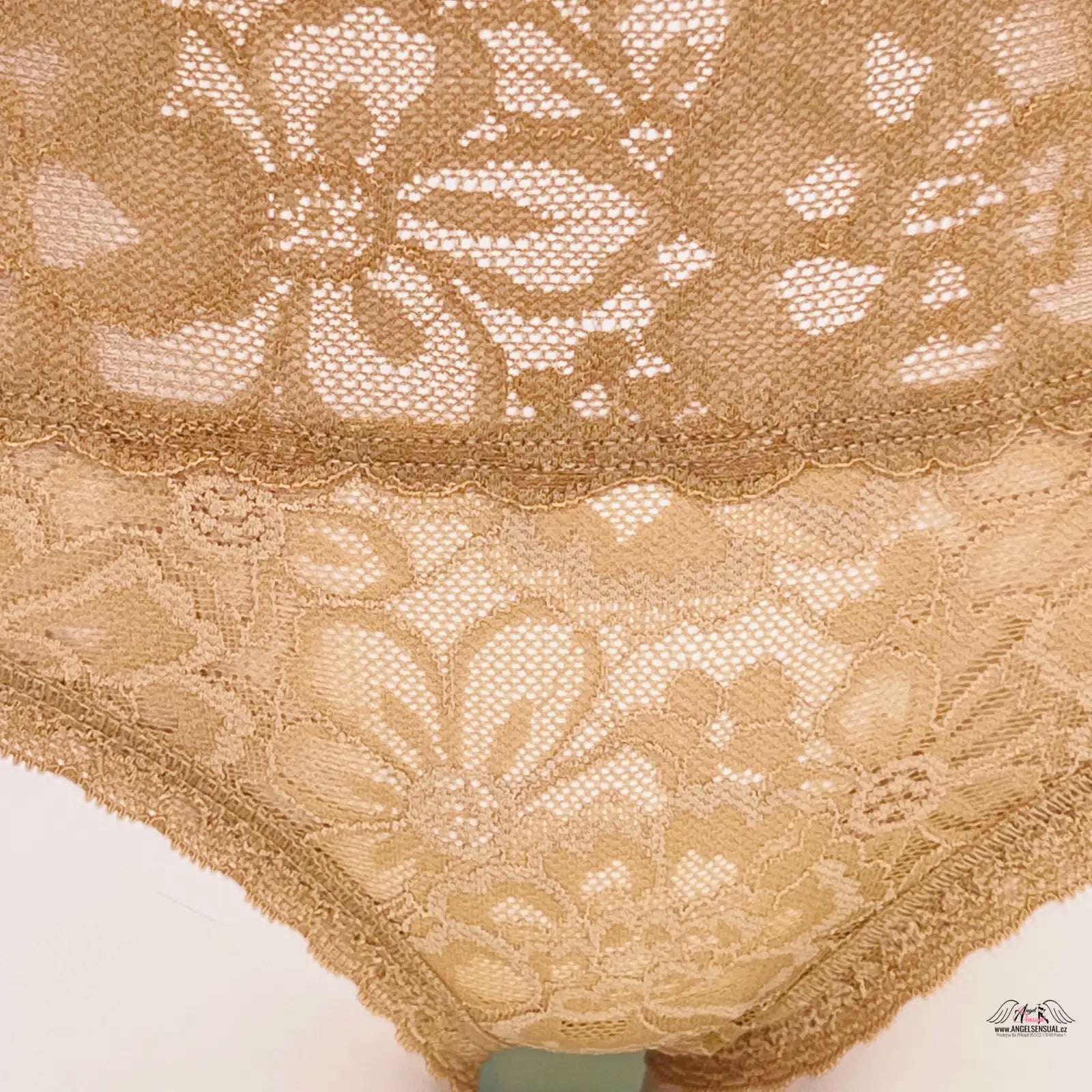 Beige krajkové kalhotky s květinovým vzorem ze série Victoria’s Secret Kalhotky Krajkové