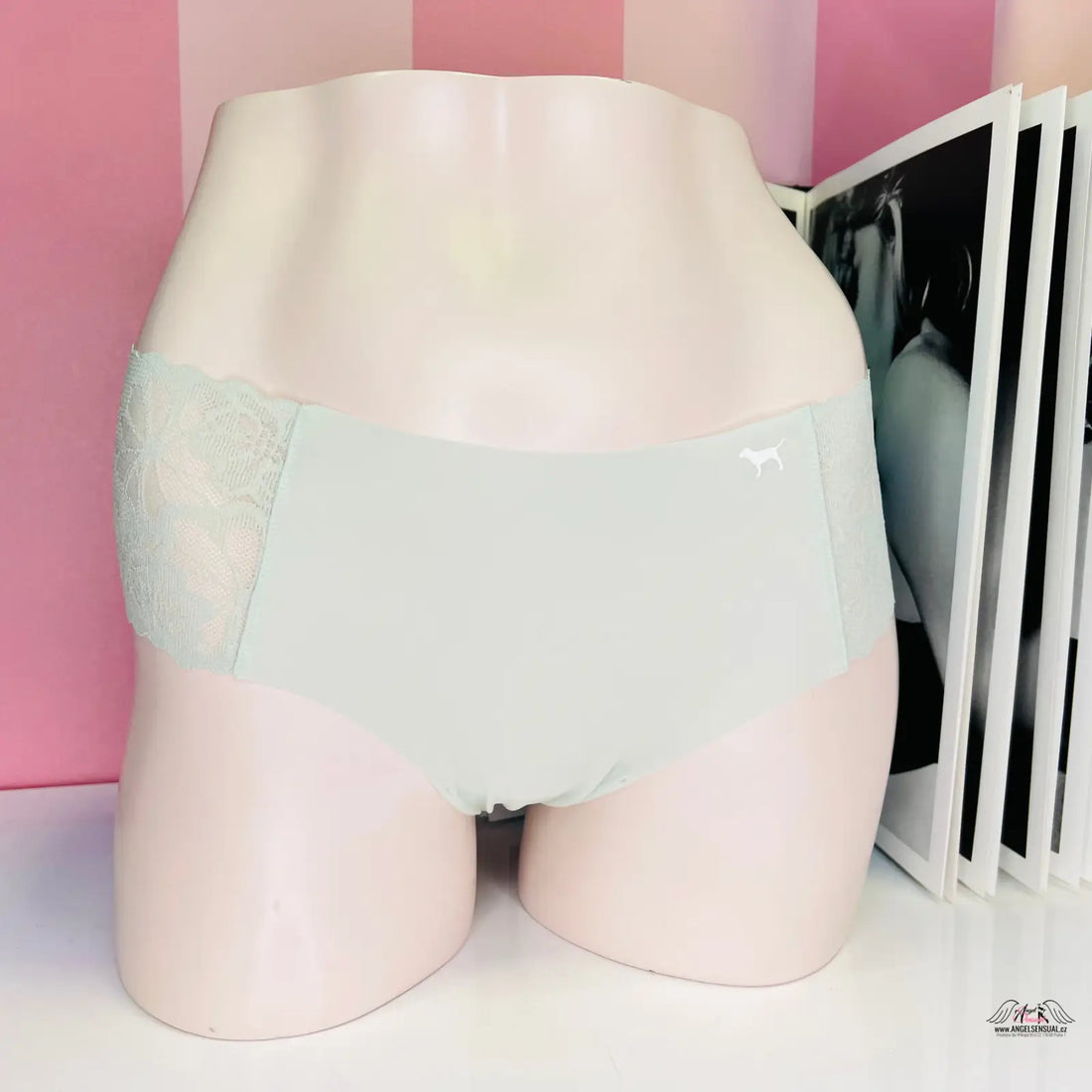 Light green kalhotky cheekster s krajkou, barevné kalhotky, apparel & accessories