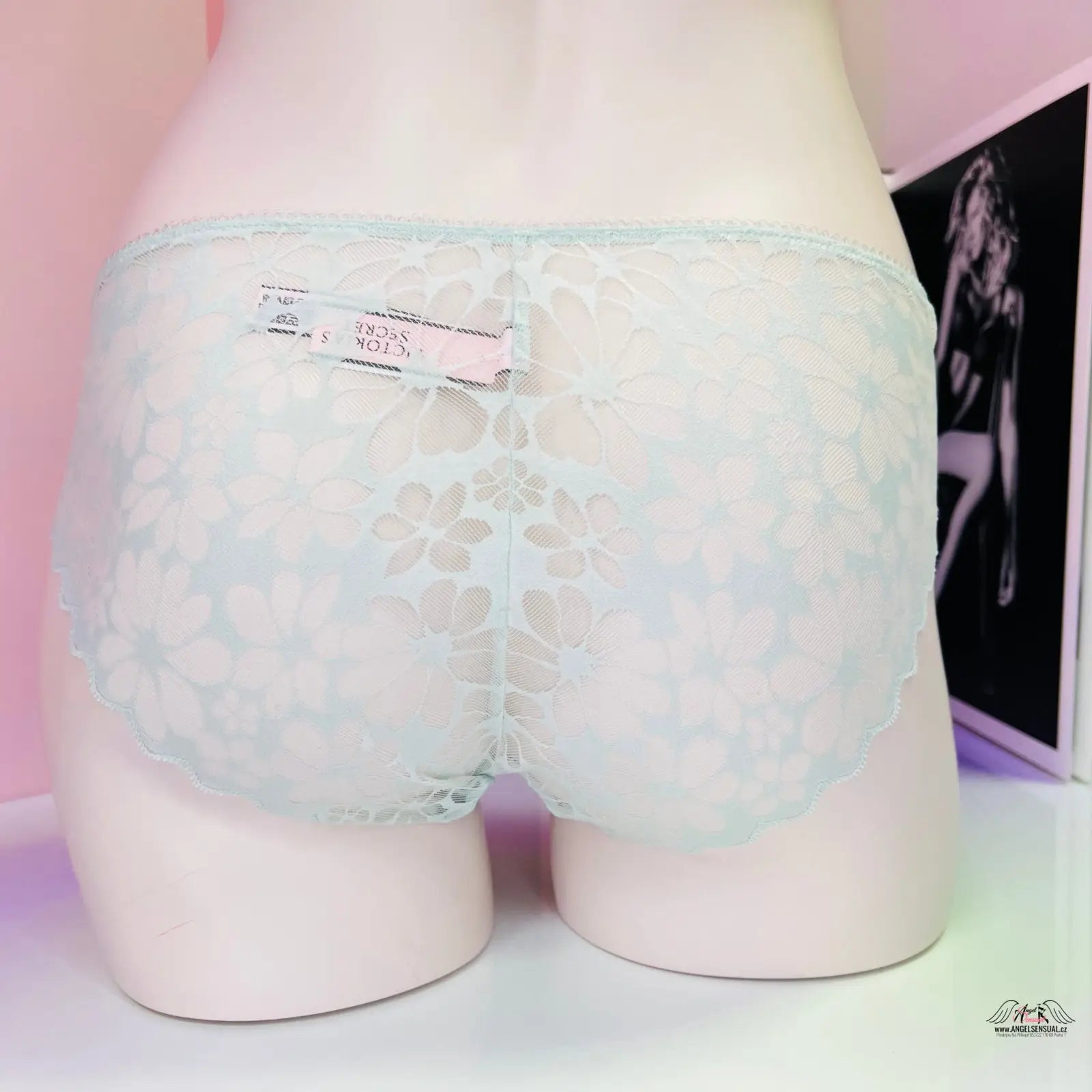 Svůdné Illuze bikiny sexy kalhotky s modrými krajkovými detaily