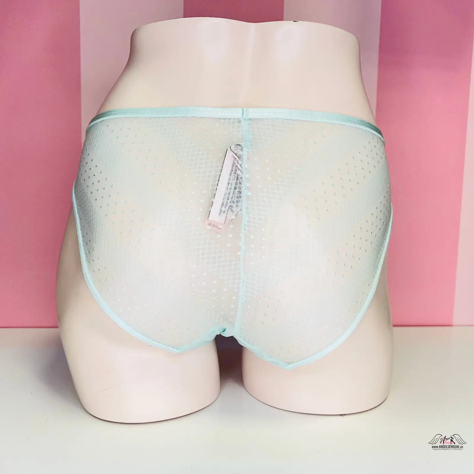 Obrázek ženské mannequin v síťovaných kalhotkách Victoria’s Secret Kalhotky Síťované s Puntíky