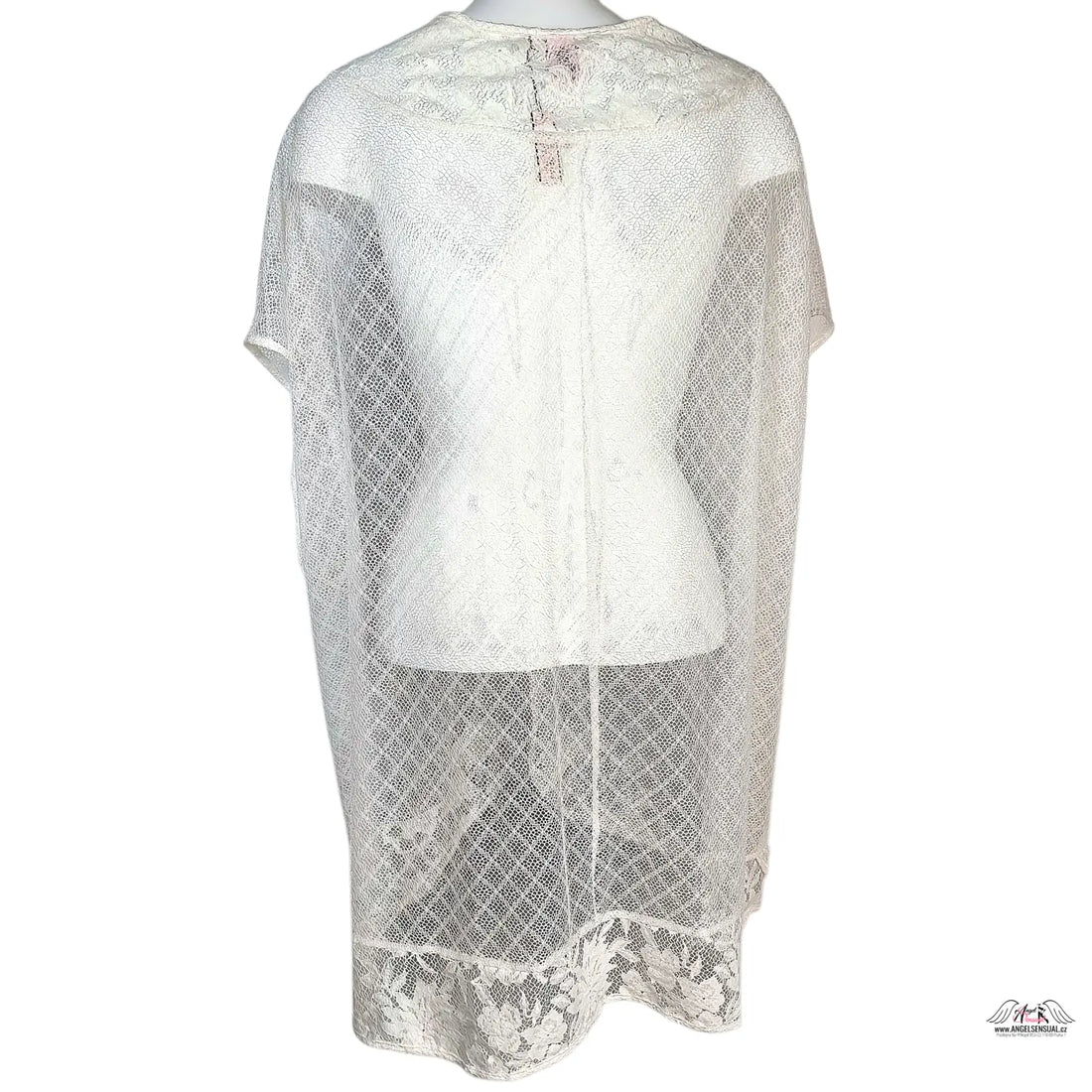 Svůdný průsvitný síťovaný župánek Victoria’s Secret s krajkovým lemem