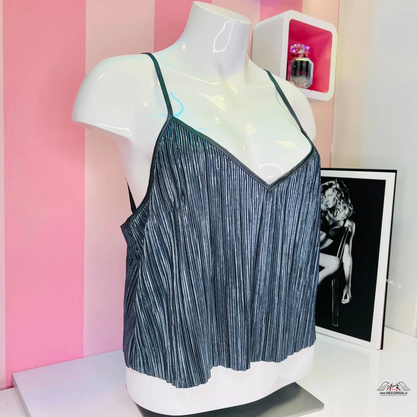 Plissé lesklý top s nastavitelnými ramínky, Victoria’s Secret Noční Košilka