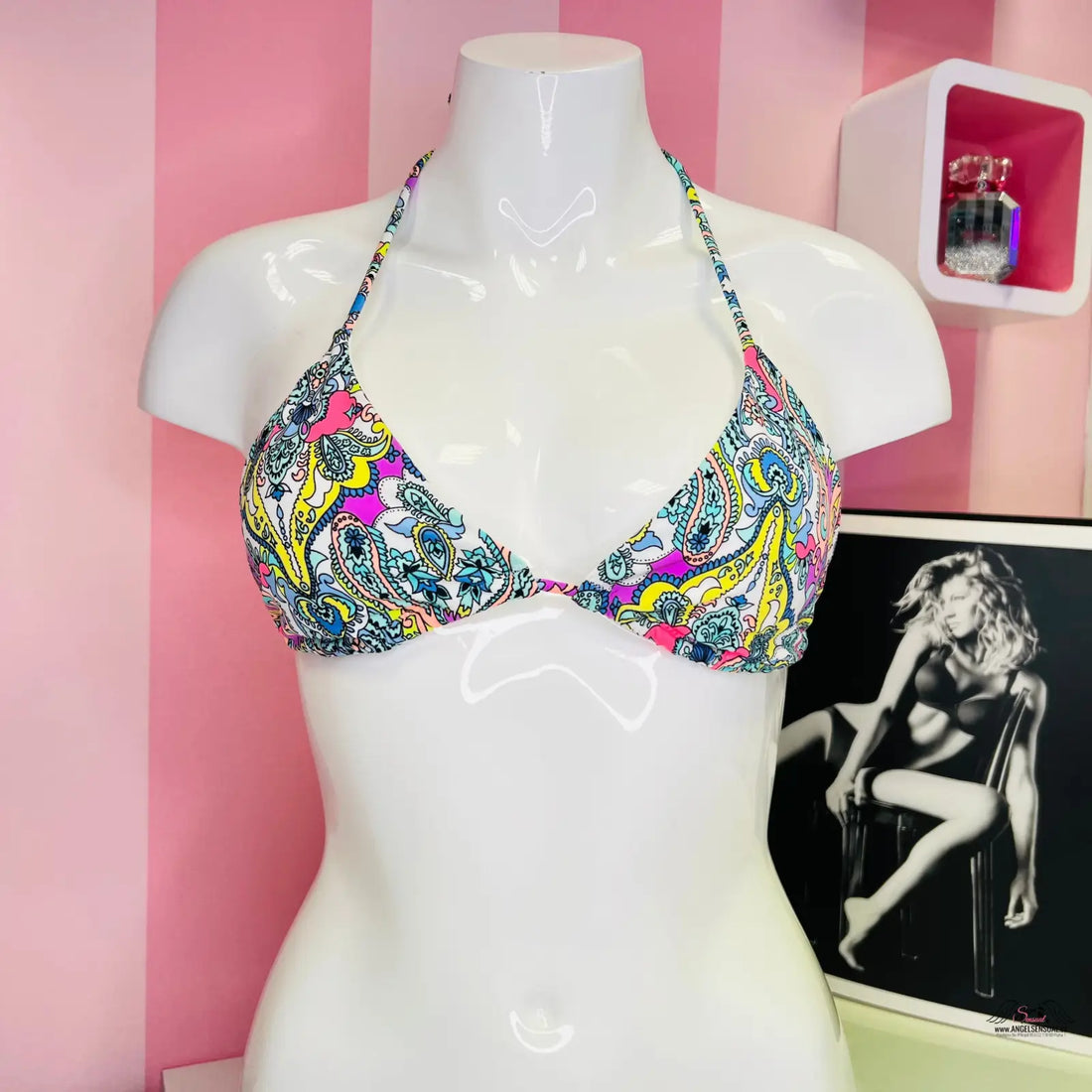 Barevný paisley-print elastický horní díl plavek Victoria’s Secret Plavkový Top