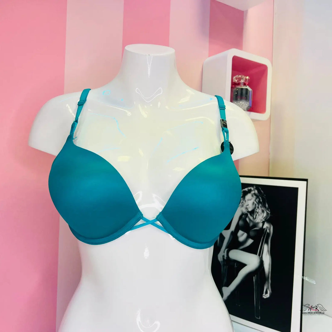 Teal push-up podprsenka Victoria’s Secret Bomshell s nastavitelnými ramínky