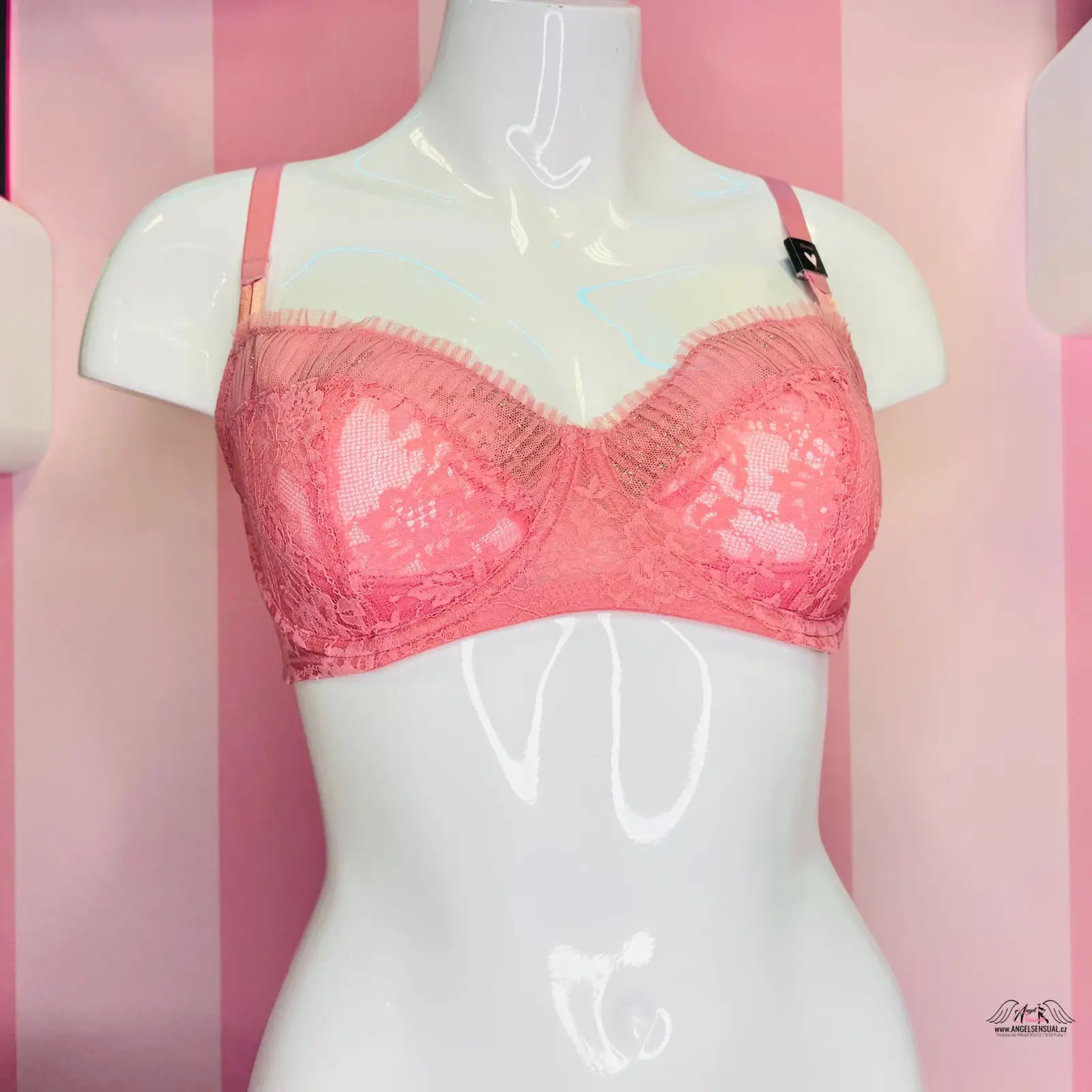 Pink krajková podprsenka Victoria’s Secret Krajková s detailní krajkou pro zvláštní příležitosti