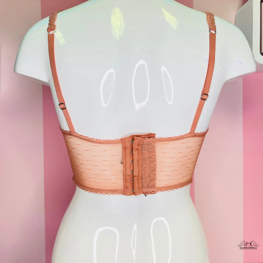 Peachová krajková podprsenka Victoria’s Secret Dream Angels s nastavitelné ramínka