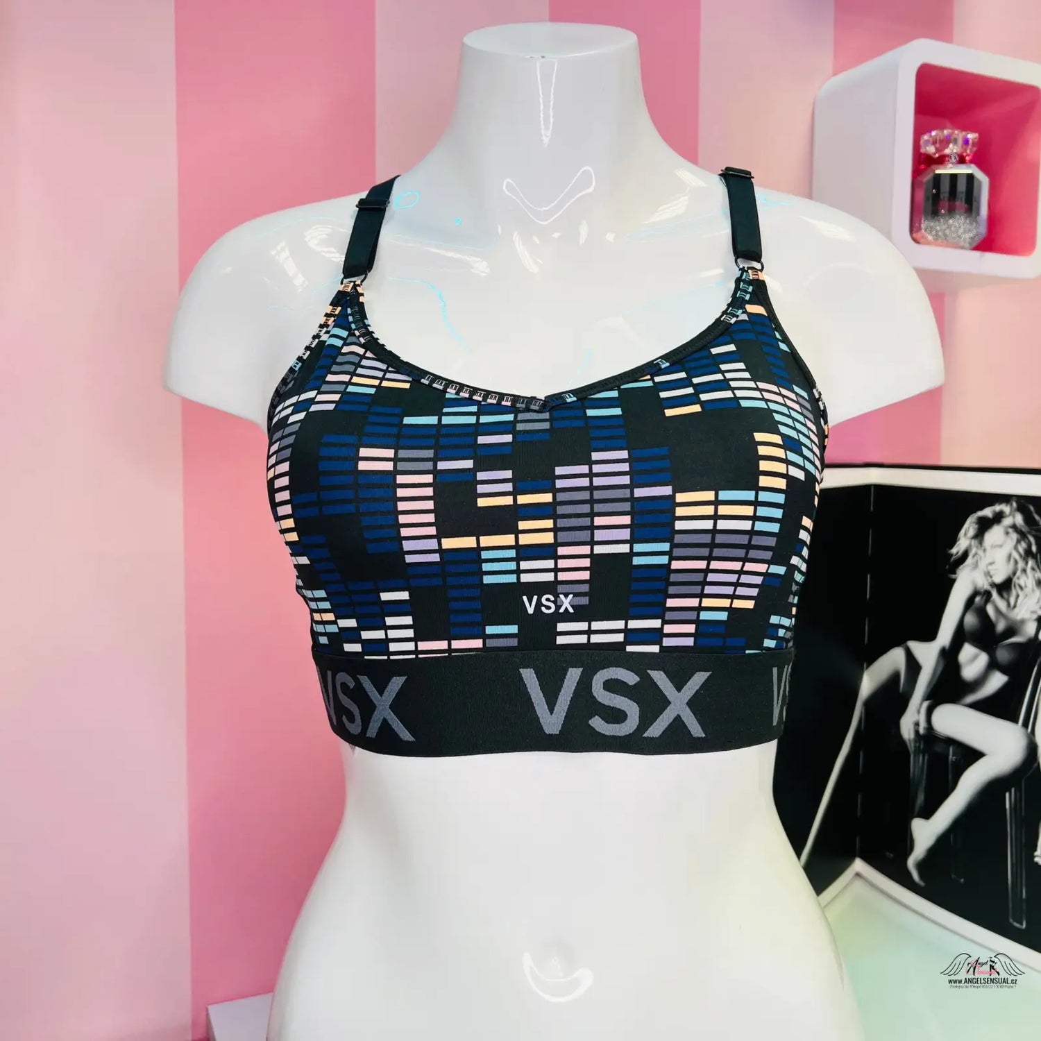 Vzorovaná sportovní podprsenka Victoria’s Secret Podprsenka Sportovní VSX s vyšší gumou