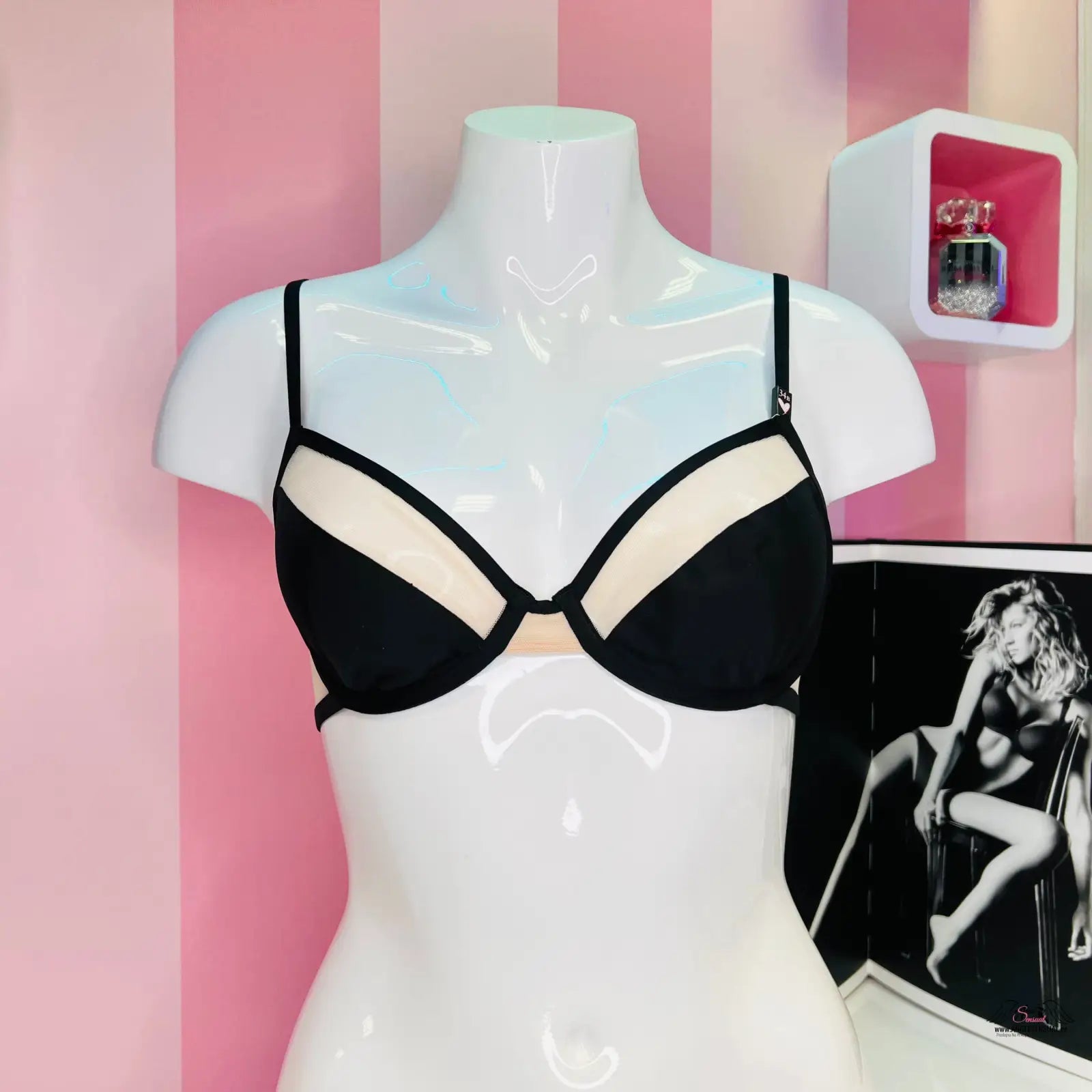 Podprsenka unlined demi černá saténová velmi svůdná podprsenka Victoria’s Secret