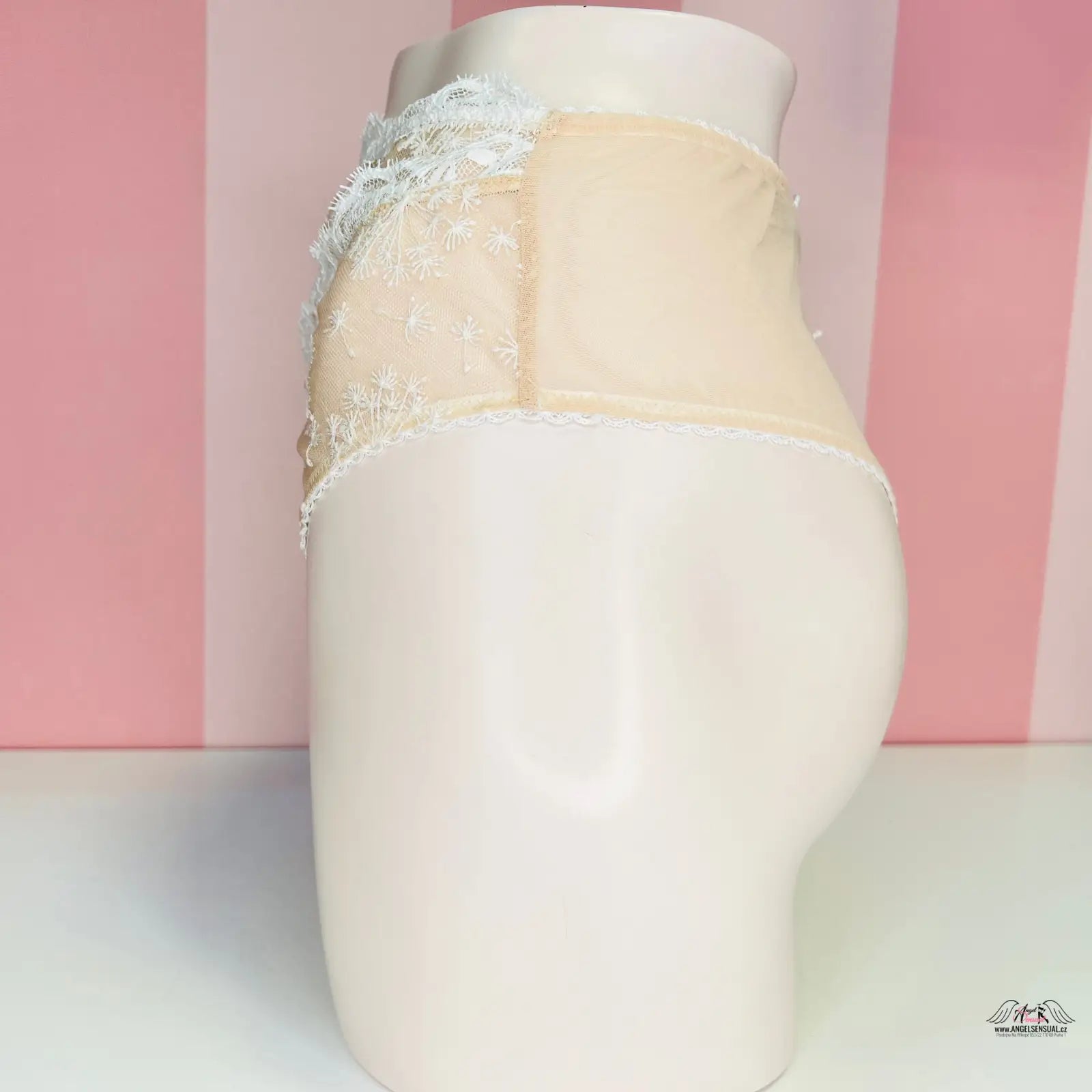Bílá keramická váza s asymetrickým designem k produktu Victoria’s Secret síťované tanga vysokým pasem
