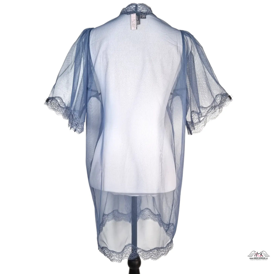 Victoria’s Secret síťované kimono s modrým krajkovým lemem pro luxusní pocit