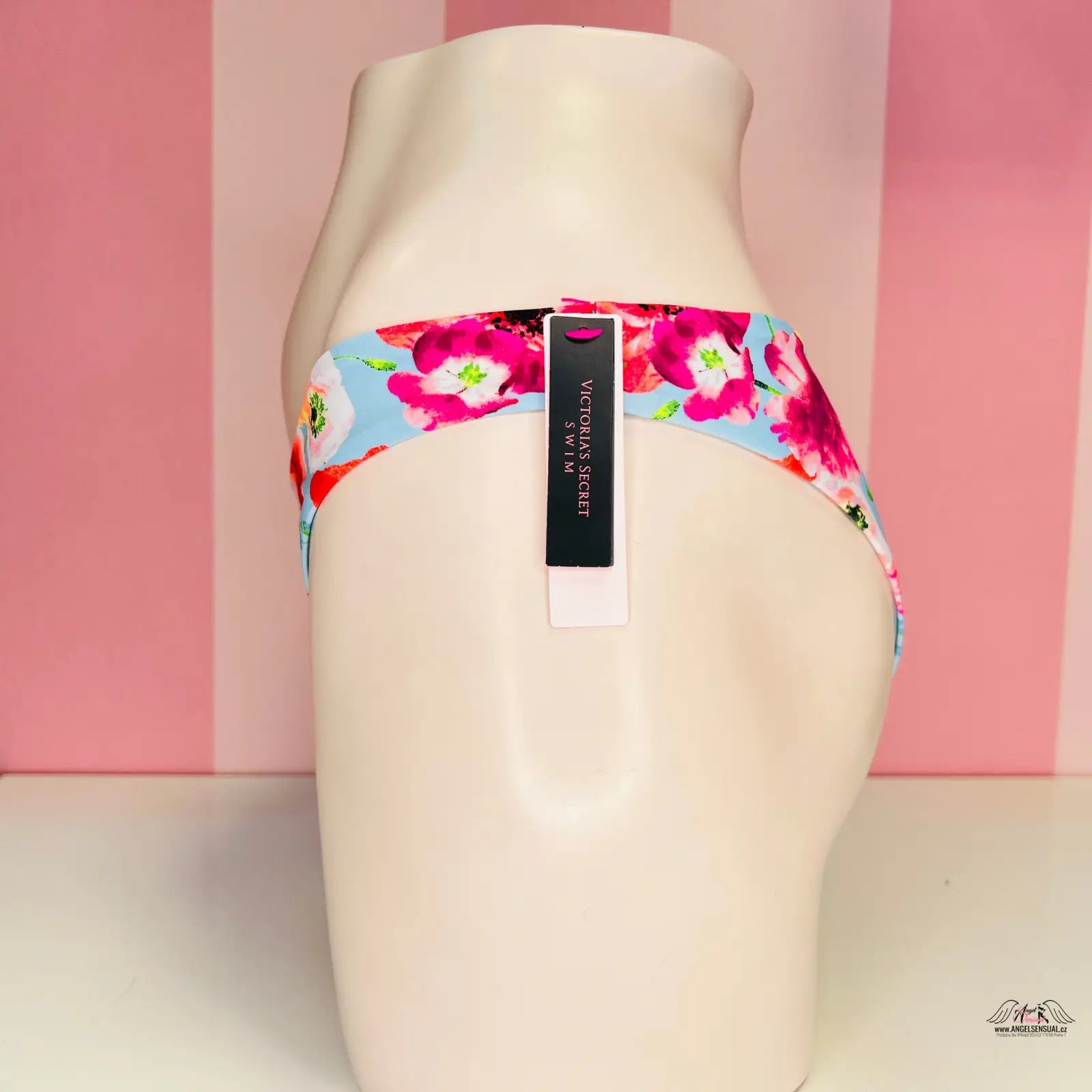 Floral print spodní díl plavek s cenovkou, stylový spodní díl Makové Kvítí