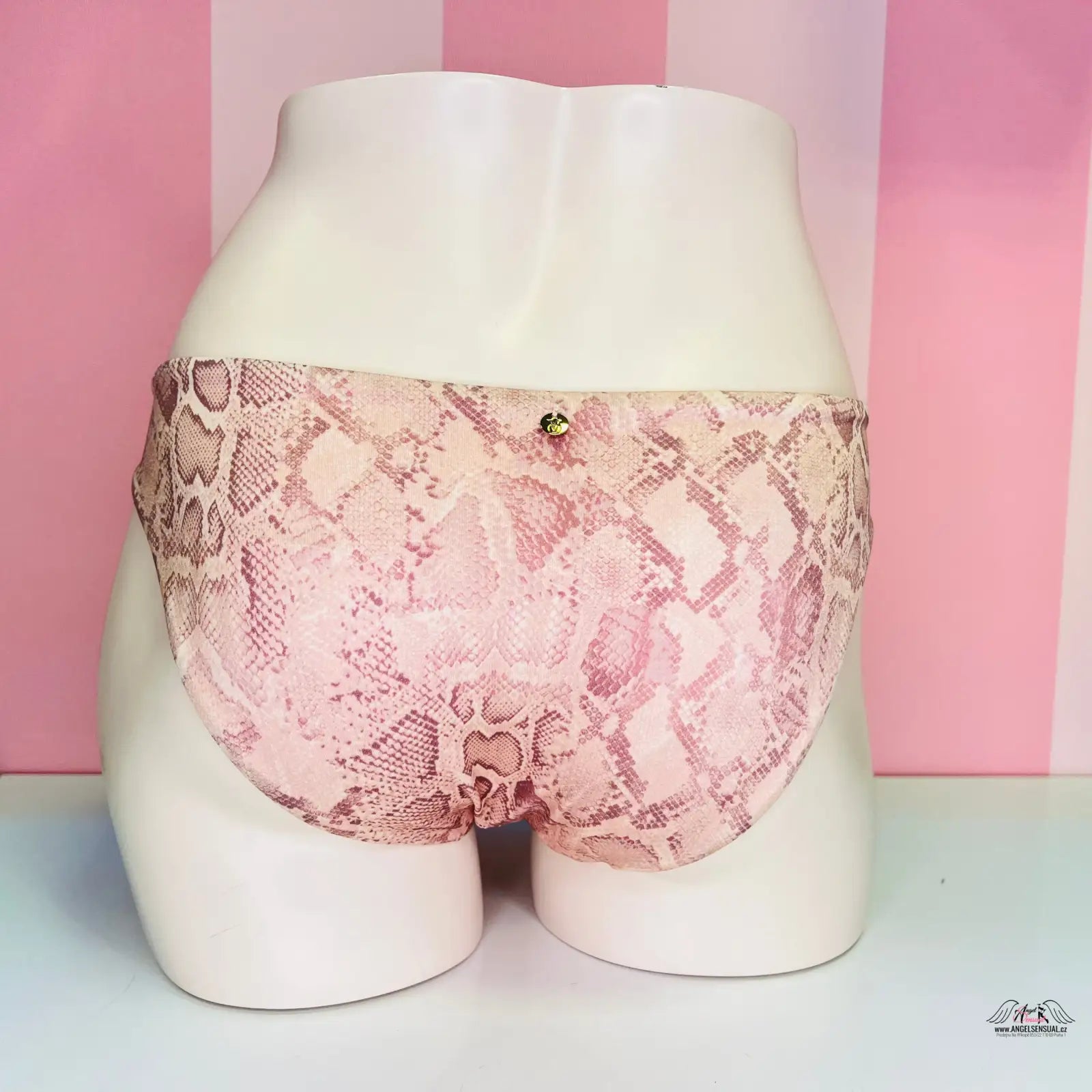 Pink vzorovaný spodní díl plavek Victoria’s Secret na figuríně