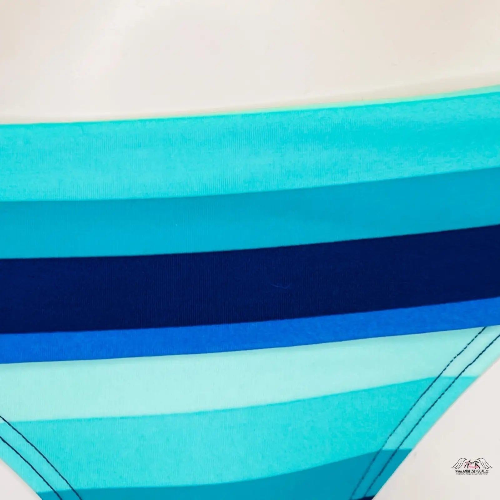 Pruhovaný spodní díl plavek Victoria’s Secret v odstínech tyrkysové a modré