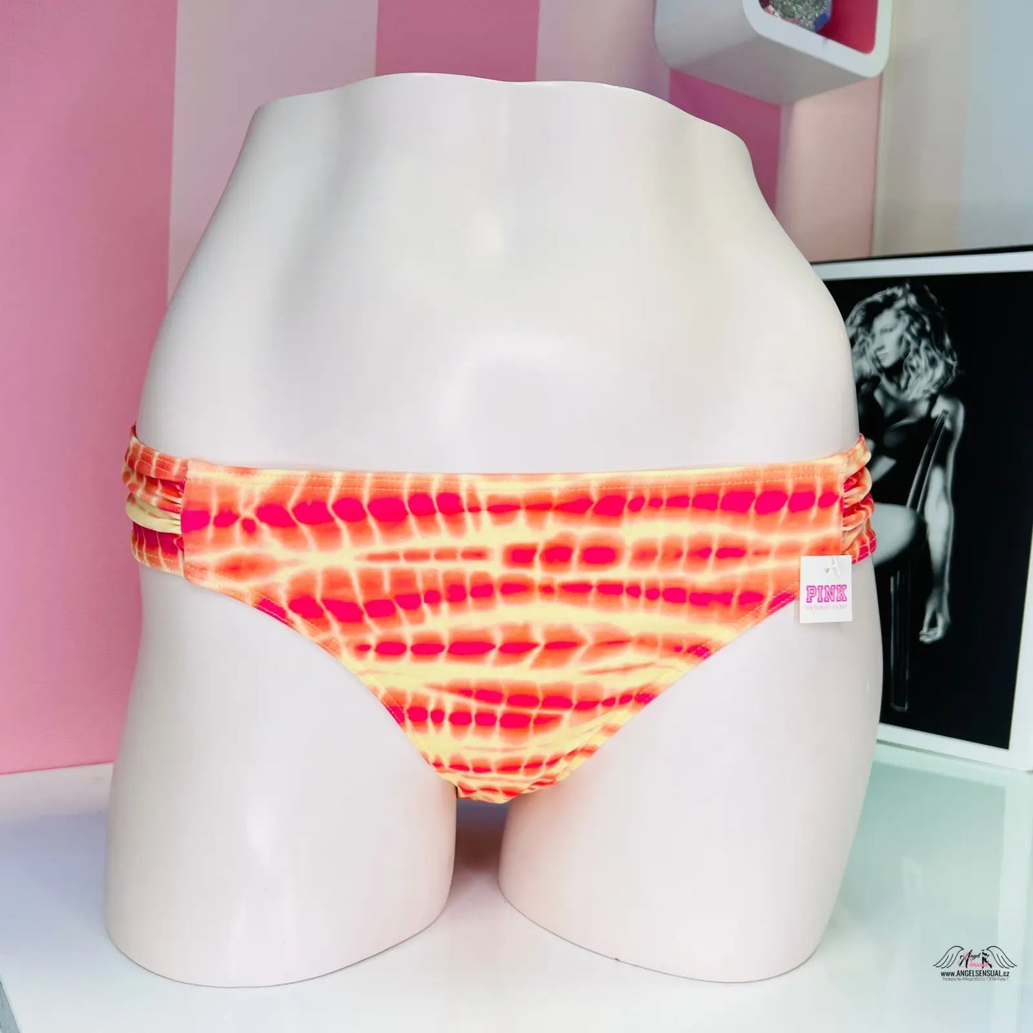 Tie-dye elegantní spodní díl plavek Victoria’s Secret s řasením na bocích