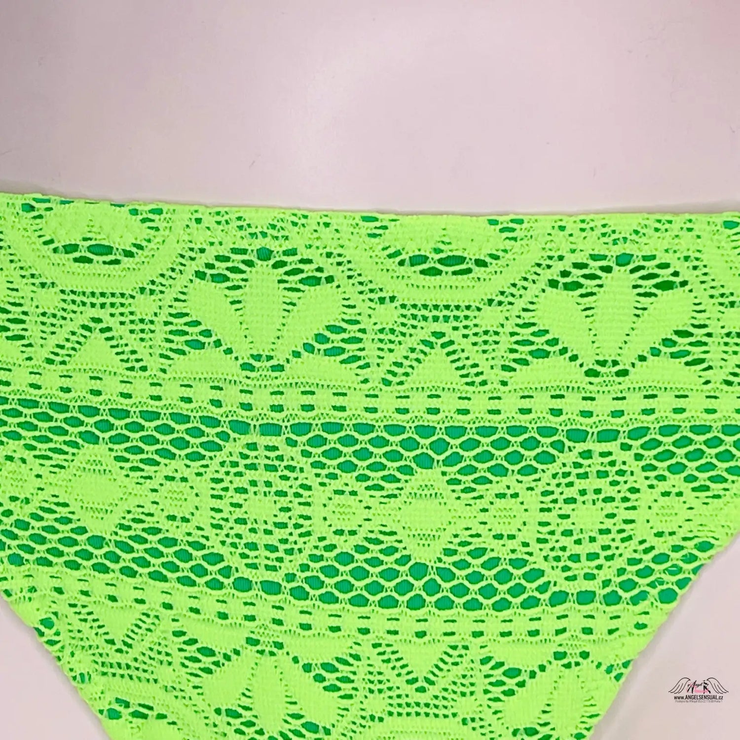 Neonově zelený šňůrkový zavazovací spodní díl plavek Victoria’s Secret elegantní spodní díl