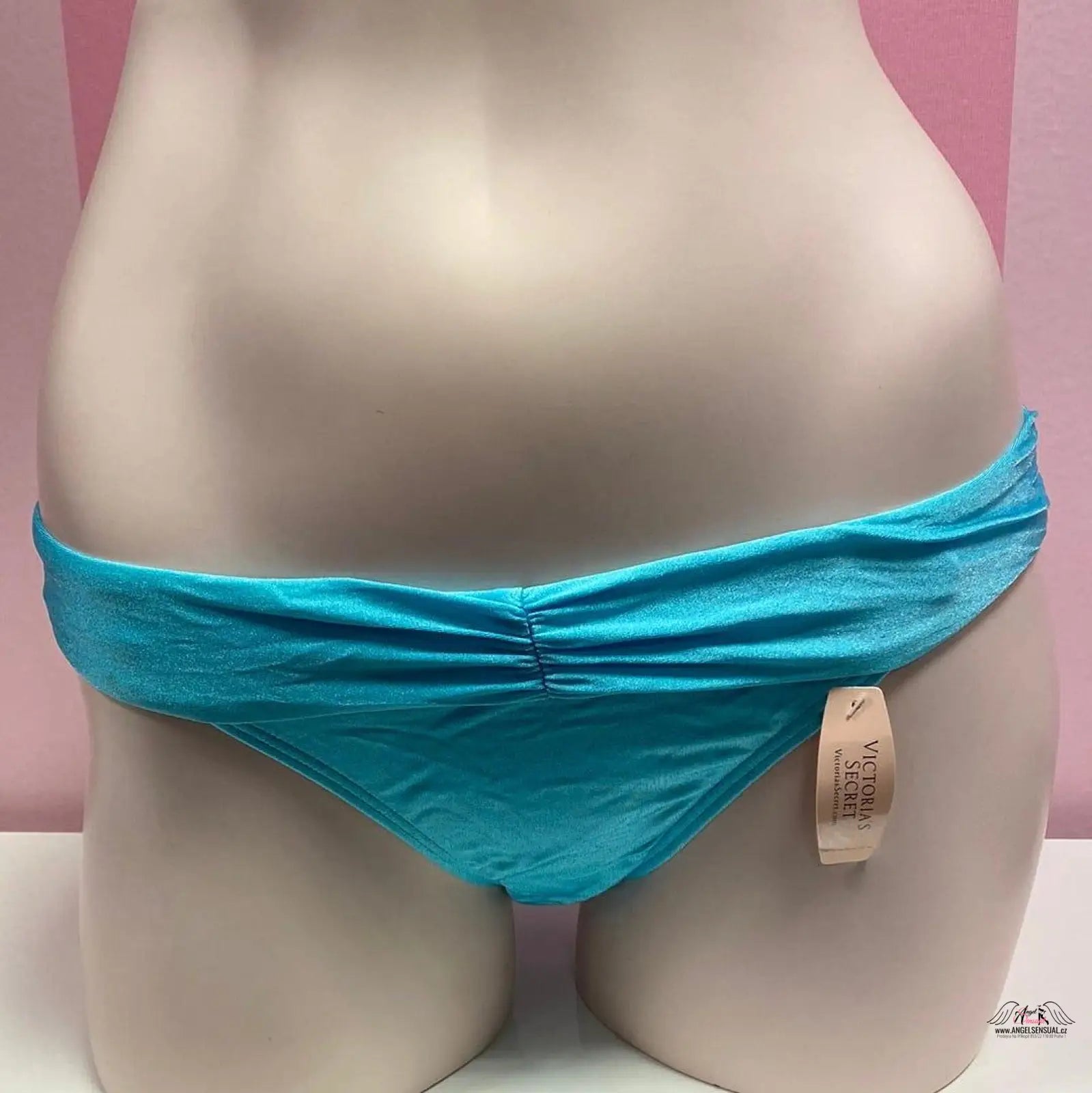 Turquoise spodní díl plavek s zlatou aplikací a lesklými odlesky for Victoria’s Secret