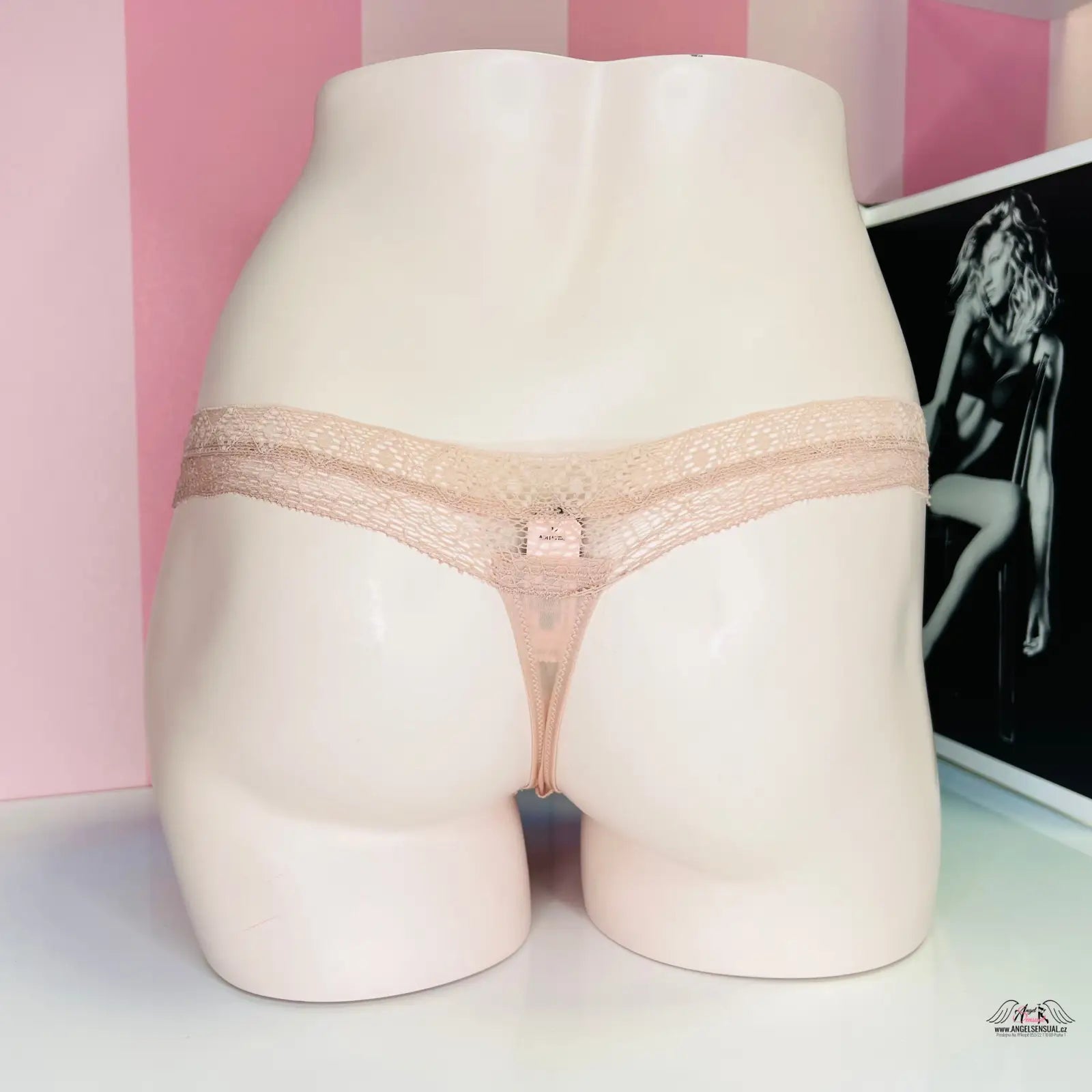 Beige lace thong from Victoria’s Secret prošívané tanga in apparel & accessories collection