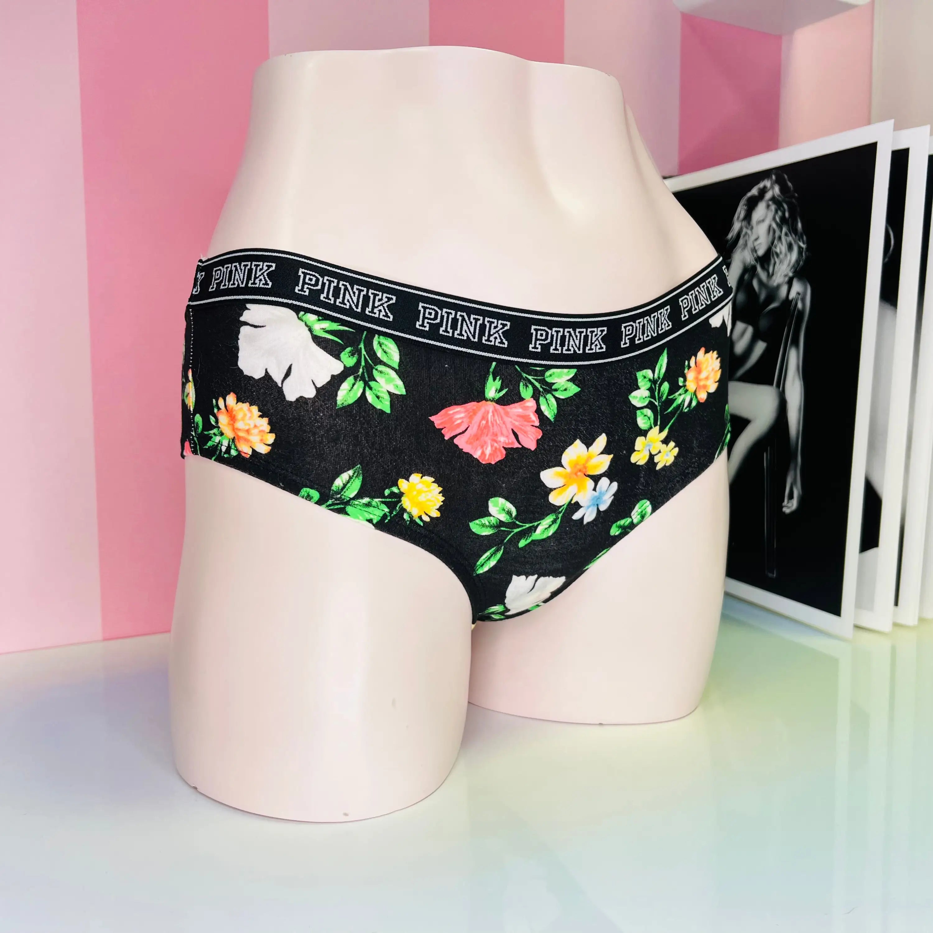 Bavlněné květované kalhotky - Kalhotky PINK