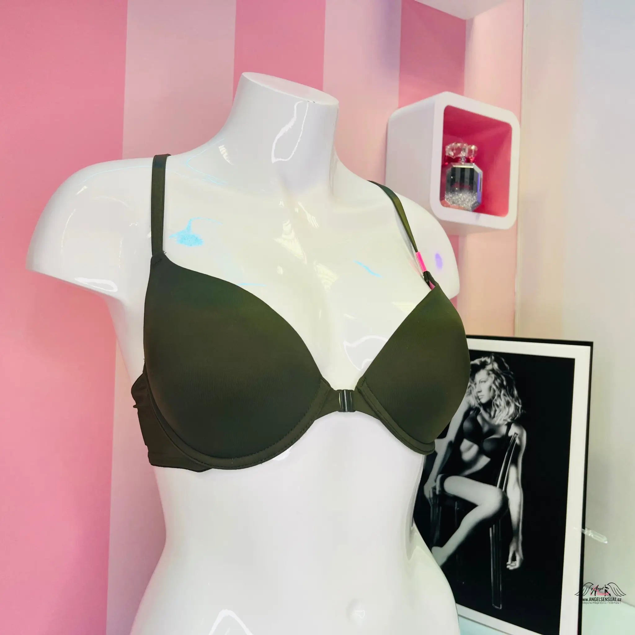Push-up podprsenka - 34C / Olivová / Nové se štítky - Podprsenky PINK