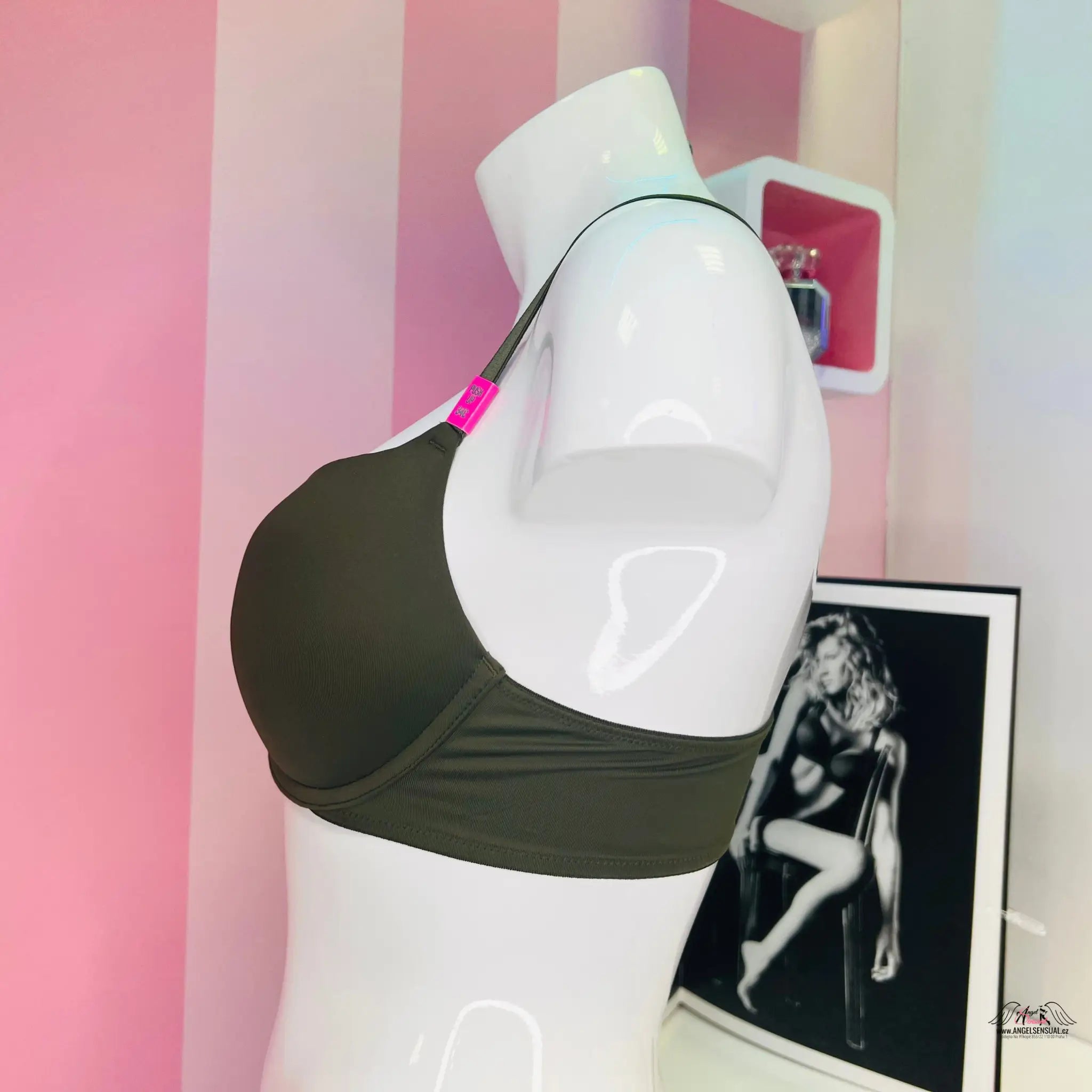 Push-up podprsenka - 34C / Olivová / Nové se štítky - Podprsenky PINK