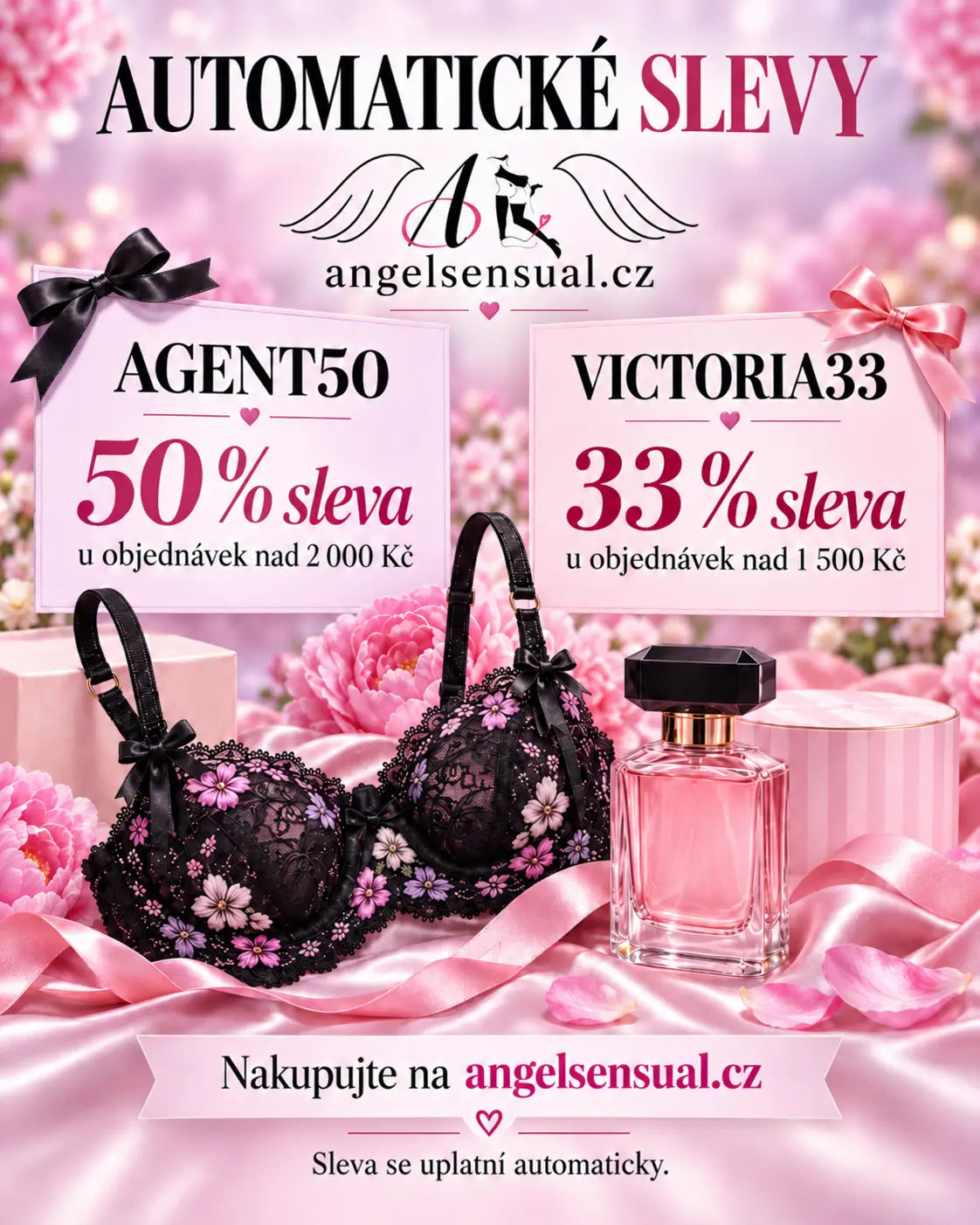 Automatické slevy až 50 % na Angelsensual.cz