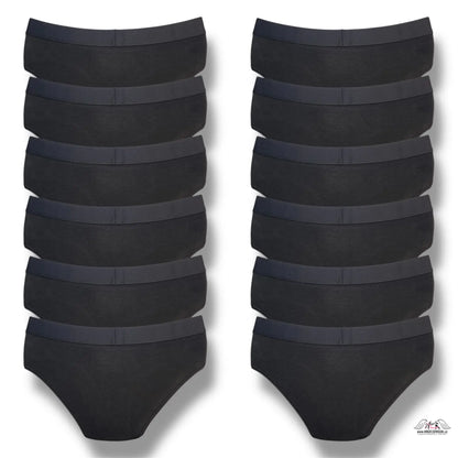 12-balíček černých bavlněných kalhotek, spodní prádlo