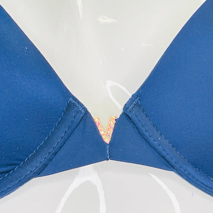 Modrá podprsenka s nastavitelnými ramínky a V-výstřihem s rhinestonemi, Victoria’s Secret