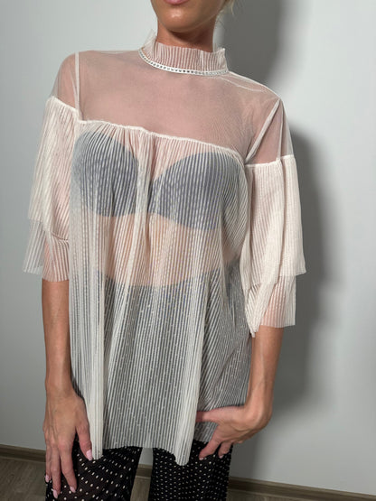 Průsvitná halenka Victoria’s Secret Halenka s Kamínky kolem krku, jemná halenka