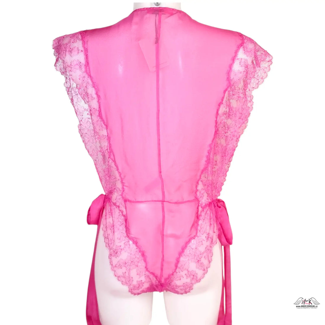 Pink průsvitný hedvábný body Willa Teddy Pink od Agent Provocateur