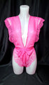 Pink lace-trimmed bodysuit from Agent Provocateur Body Willa Teddy Pink, elegant hedvábné body
