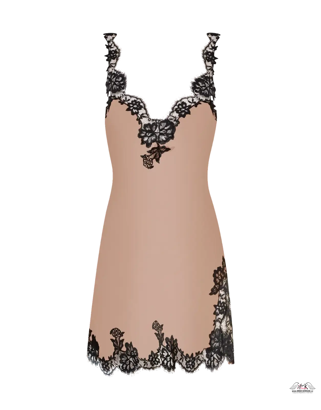 Krátká košilka Gulia Short Slip s elegantní krajkovou výšivkou a floralním detailem
