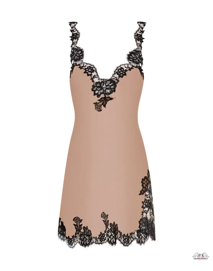 Krátká košilka Gulia Short Slip s elegantní krajkovou výšivkou a floralním detailem