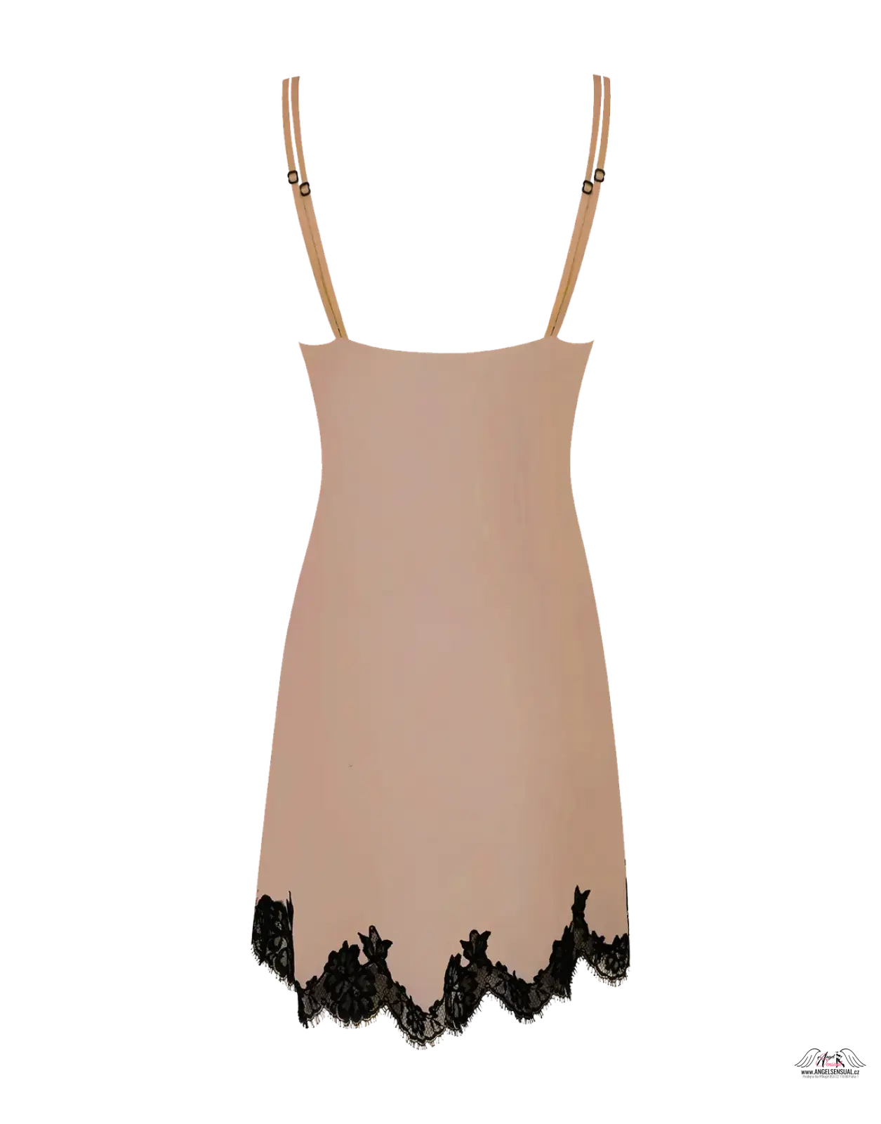 Beige krátká košilka Gulia Short Slip s elegantní krajkovou výstroj
