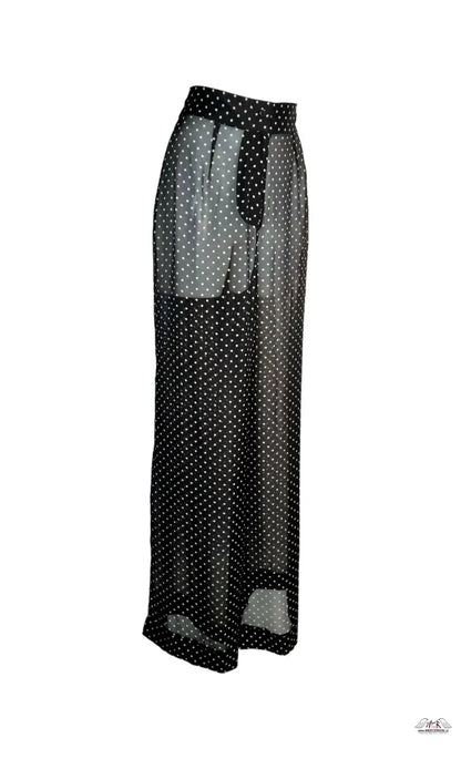 Black tečkované kalhoty Pennie z vysoce kvalitního měkkého materiálu