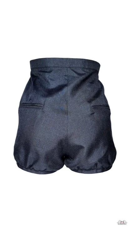 Dark blue vysokým pasem šortky Agent Provocateur Hedvábné Šortky Deb s elastickými lemy