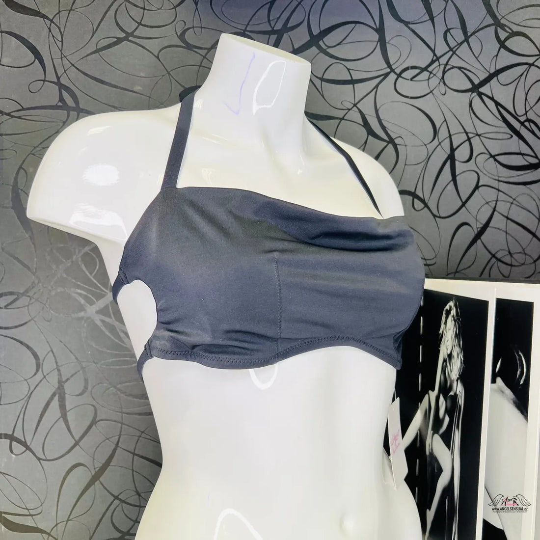 Šedý stylový horní díl plavek Agent Provocateur Agata, halter-neck bikini top