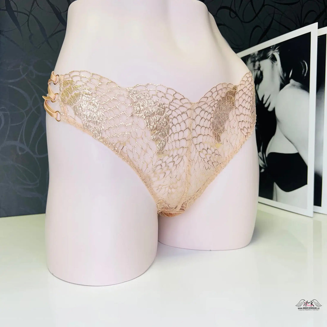 Lace a zlaté lemované dámské kalhotky Agent Provocateur Kalhotky Casella