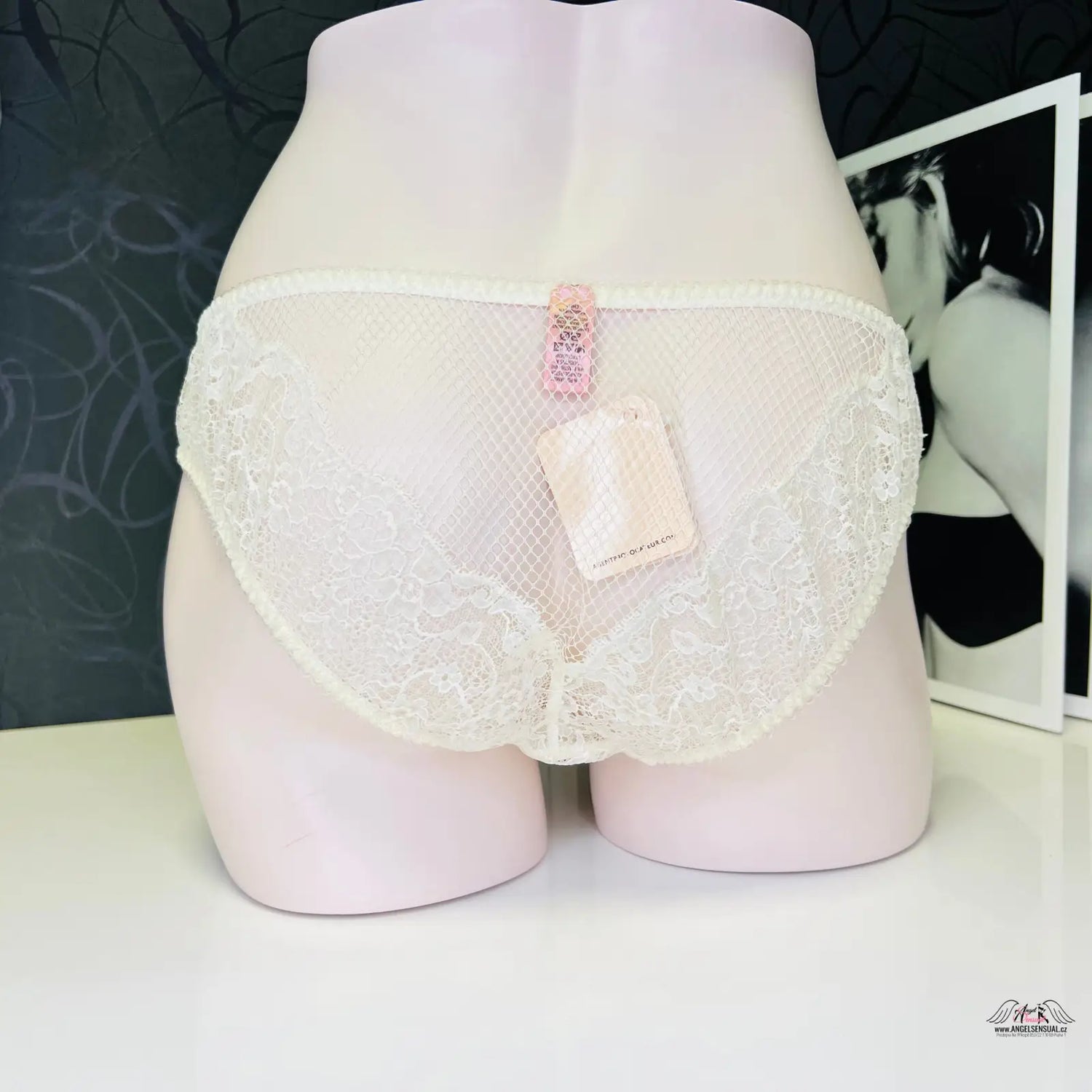 Lace-trimmed mesh kalhotky Agent Provocateur Kalhotky Lyla s ozdobnou mašlí