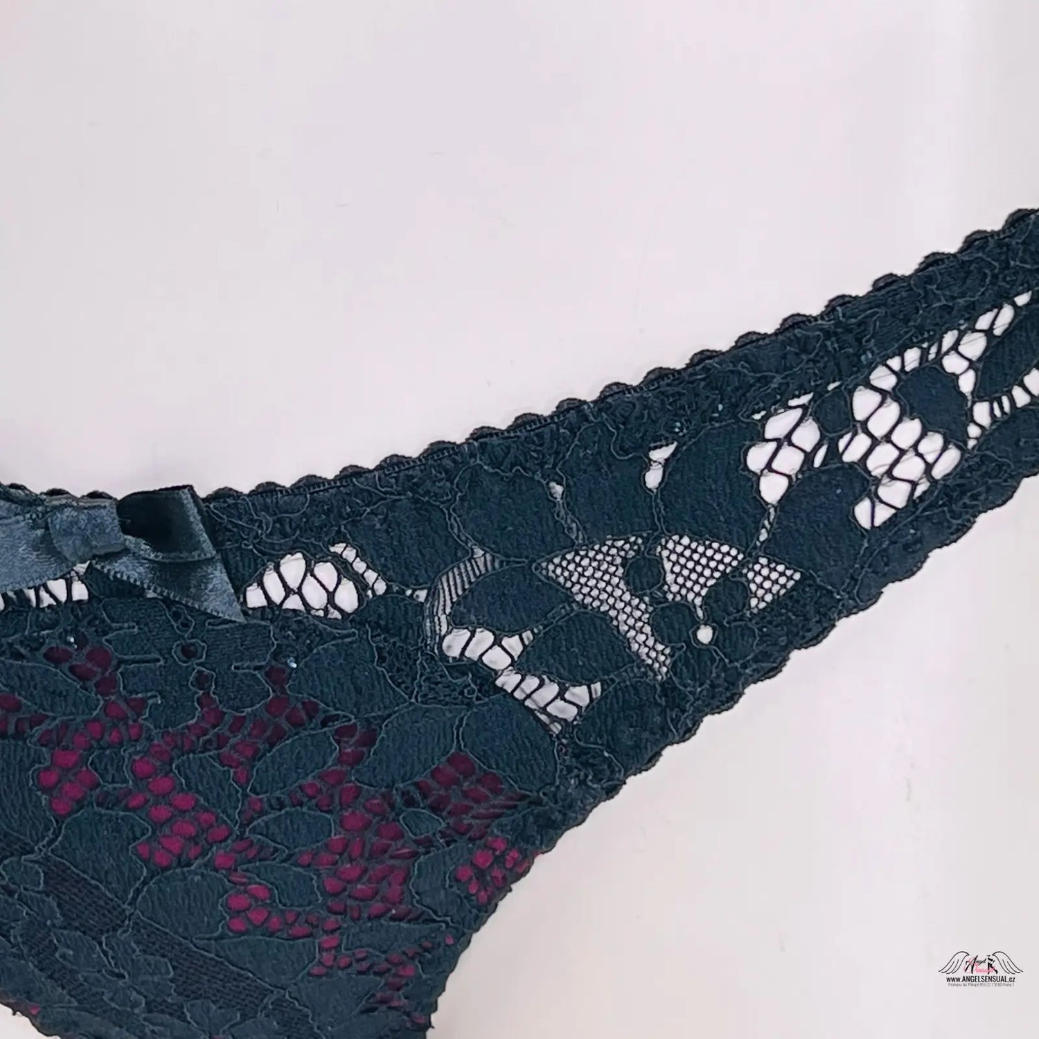 Krajkové kalhotky Agent Provocateur Kalhotky Nicolle s burgundy květinovou výšivkou