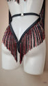 Fringed black and red dance costume, agent provocateur korálkový playsuit Inga
