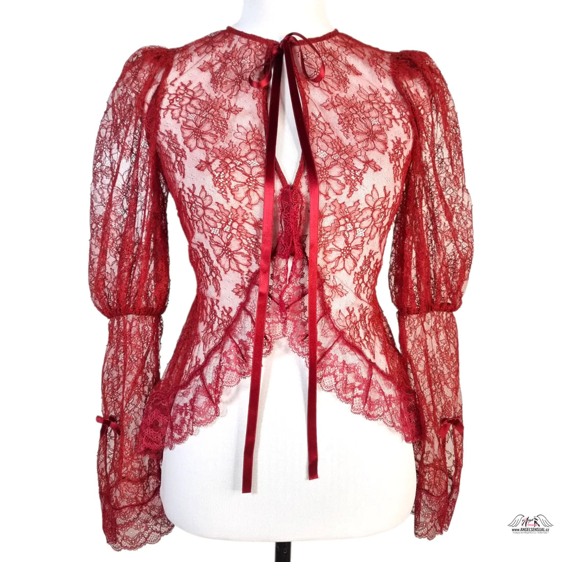 Krajková košile Marcia v odstínu Rust s květinovým vzorem a volánem od Agent Provocateur