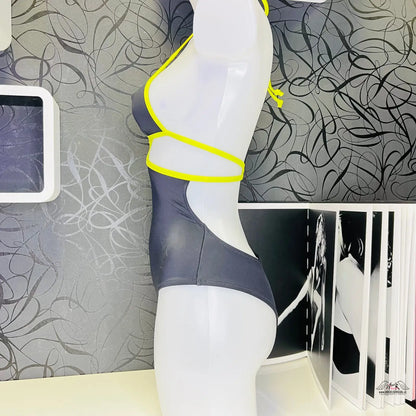 Gray a neon žluté plavky cari agent provocateur jednodílné plavky cari