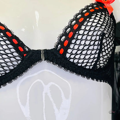 Agent Provocateur Jaccinta podprsenka černá červená s bílou krajkou