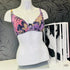 Floral print bra on mannequin with lehkým push-up efektem for elegant silhouette
